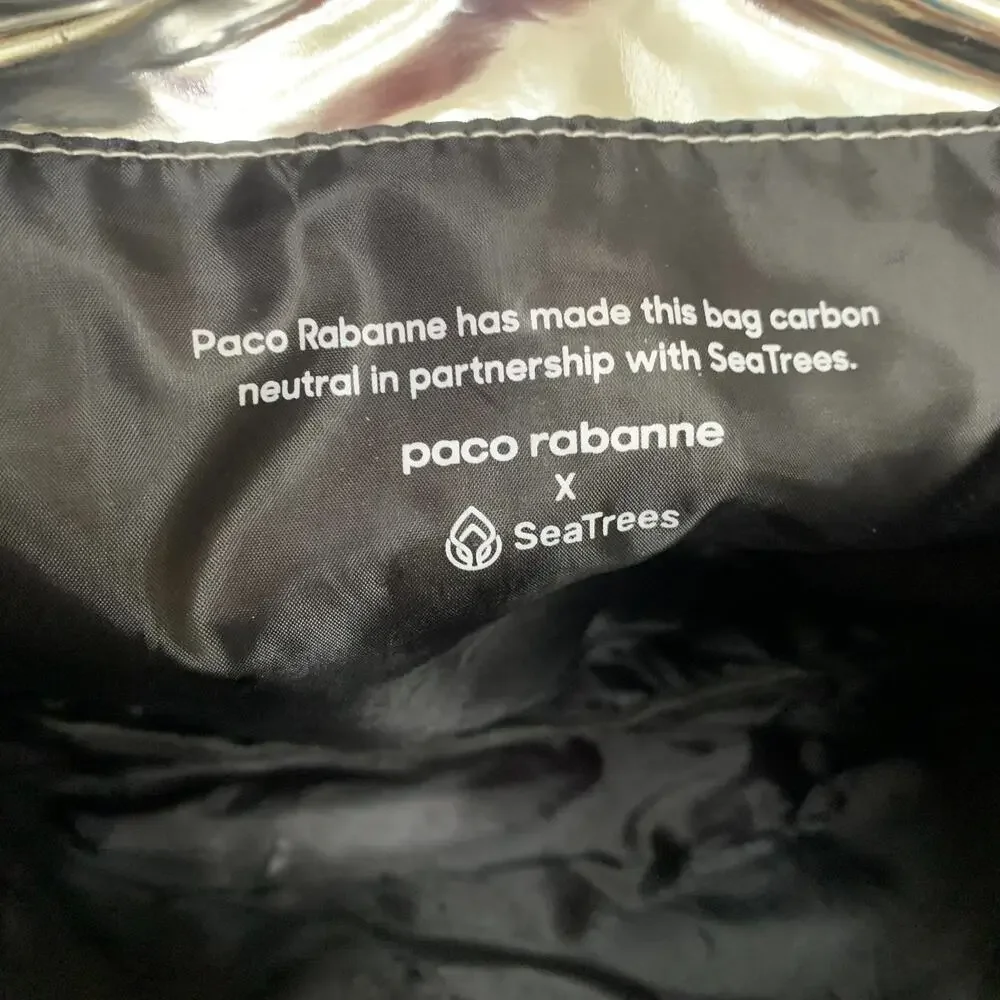 PACO RABANNE X SeaTrees Colab Vintage Carbon Neutral Metallic Silver Vinyl Tote